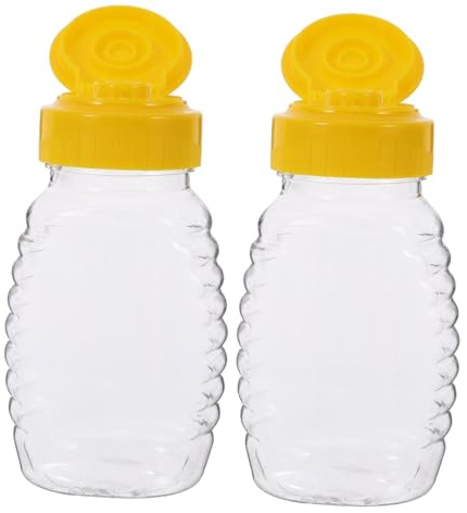 DEARMAMY 2 Botellas Dosificadoras De Miel Antigoteo Rellenables Para Cocina Y Restaurante Dispensador Plástico Preciso Para Condimentos Ketchup Y Mostaza Fácil De Usar Y Limpiar