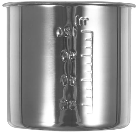 IMIKEYA Taza Medidora de Acero Inoxidable 304 Gruesa de 120 Ml Taza Medidora Multifuncional Medidas Claras Recipiente Portátil para Uso Doméstico y Repostería