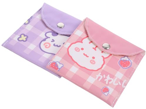 Gatuida 2 piezas Bolsa Portátil para Compresas Sanitarias Diseño Femenino y Seguro Almacenamiento Limpio y Práctico para Toallas Menstruales y Objetos Pequeños para Uso Diario y Regalos
