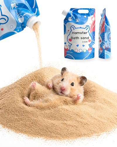 Meow&Woof hamstersand, 1 kg chinchilla-badsand, 100 % naturlig sand, ökensand för hamsterbad, dammfri sand för chinchillor, gerbils, syriska möss och andra smådjursbehov