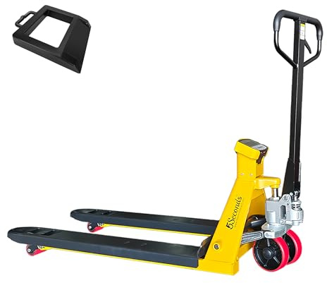 5Seconds Pallet Jack Scale Truck, 5500 lb Capacity, 27x 48 Pallet Jack Forklift with Built-in Digital Scale, 1lb Readability, Heavy-Duty Industrial Pallet Truck for Warehouse