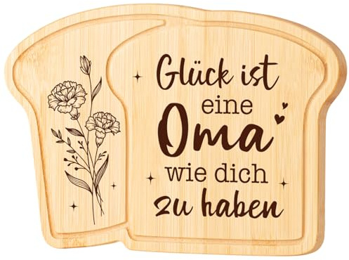 Oma Geschenk von Enkel: Frühstücksbrettchen in Toastform mit Gravur – Praktisches Brotbrett Oma Geschenk zum Geburtstag, Muttertag oder Weihnachten, Geburtstagsgeschenk idee für Großmutter