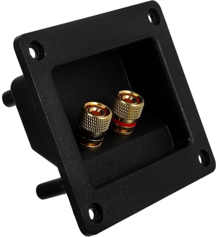 SECFOU Morsettiera Piastra Quadrata in Lega in Rame Massiccio per per Altoparlanti a 2 Terminale per DIY Audio e Subwoofer
