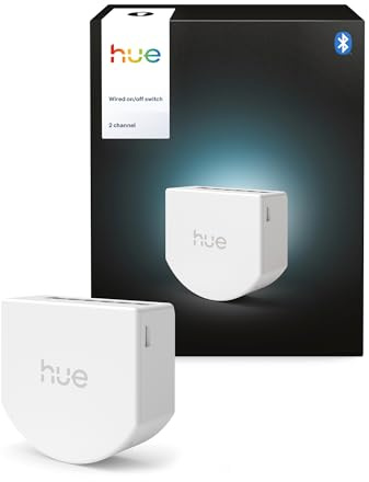 Philips Hue kabelgebundener Smart Switch, 1er-Pack, 2 Kanäle, für die einfache Steuerung der Hue-Leuchten, ohne Batterien, steuerbar via App oder Sprachbefehl, kompatibel mit Apple, Google und Alexa