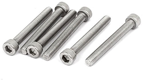 Uxcell M6 x 50mm Thread 304 Stainless Steel Hex Socket Head Cap Screw Bolt DIN912 6pcs