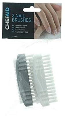 Chef Aid Double Sided Plastic Nail Brushes, Pack of 2 that are ideal for Deep Cleaning of the Fingertips and hands, Made from BPA Free Plastic and Perfect for the Home and Office