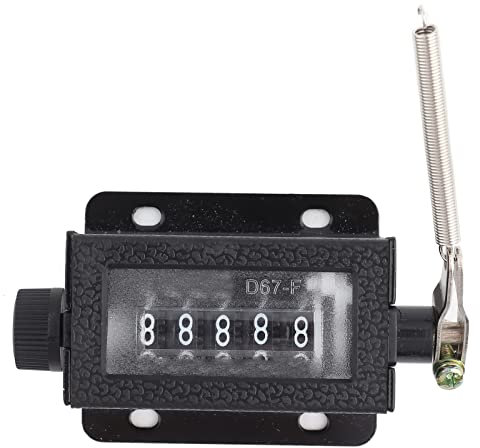 Oumefar 5-stelliger mechanischer Zähler D67-F Rückstellbarer manueller Handzughubzähler Handzählzähler 0-99999 Zählbereich