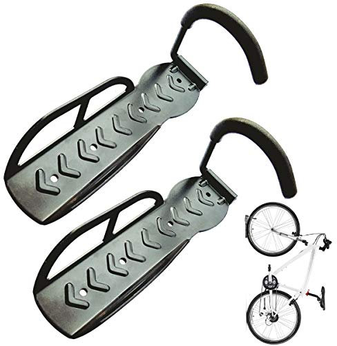 SUPEROK Fahrradhalterung Bike Haken zur Wandmontage Fahrrad Wandhalterung,Fahrradhalterungen für Zuhause, platzsparend, vertikal,für den Innen- und Außenbereich, 2 Stück, schwarz