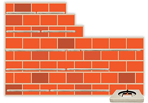 Farbklecks-Collection Musikboxregal Mauer, Wandregal für bis zu 60 Hörfiguren, Maße 66 x 44 x 6 cm, mit speziellem Ablagefach kompatibel mit Toniebox, handgefertigt in Deutschland