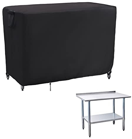 Kingling Copertura per tavolo in acciaio inox, impermeabile, per esterni, copertura per tavolo da cucina, patio, cucina, tavolo da lavoro, 91 x 61 x 89 cm (lunghezza x larghezza x altezza)