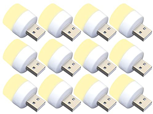 YUANQIAN USB-Lichter bei Nacht, Mini-LED-Lampe, ohne Lichtsensor, Stecker, warmweiß, kompakt, ideal für Schlafzimmer, Badezimmer, Küche, Auto, USB-Atmosphäre-Licht