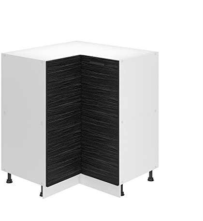 Belini Eckschrank SNP 90 cm, ohne Arbeitsplatte, Königliches Ebenholz | Unterschrank Küche, Küchenunterschrank Breite, Eckschrank mit 1 Tür