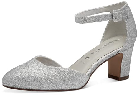 Tamaris Décolleté da Donna con Tacco a Blocco Metallico 38 EU