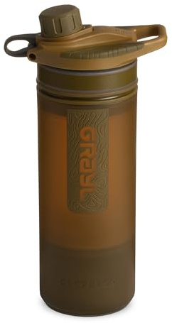 GRAYL GeoPress 710ml Water Purifier Bottle - Filter for Hiking, Camping, Survival, Travel (Coyote Brown)