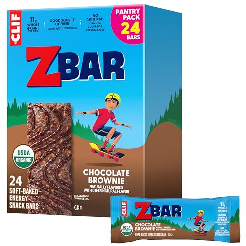 Zbar - Chocolate Brownie - Soft-Baked Energy Snack Bars - Non-GMO - 11g Whole Grains - USDA Organic Granola Bars (24 Pack)