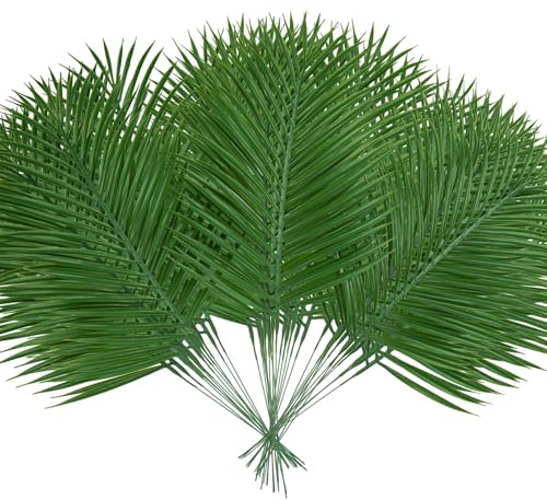 Ruidazon 40 Pcs Artificial Palm Leaves, 20.4 Outdoor Faux Palm Fronds Fake Tropical Palm Leaves for Palm Sunday Flower Arrangement Wedding Birthday Party Home Spring Summer Decor