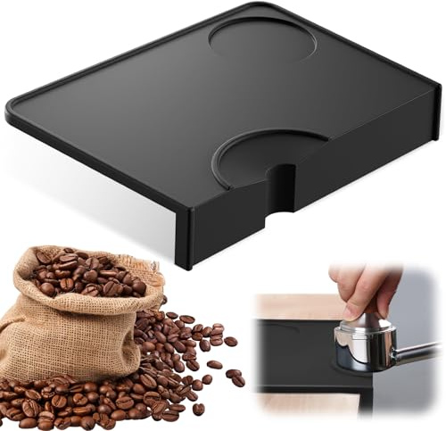 Tampermatte Silikon Espresso Tamper mit Kantenschutz,Tamping Matte Anti-Rutsch Tampen incl Kaffee Tamper Matte Stellplatz für Schützt Arbeitsplatte Kaffeeecke,Ideales Siebträger Zubehör 21,2x15x3,5cm