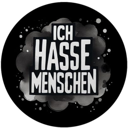 Ich Hasse Menschen Magnet mit Flaschenöffner rund mit weißem Text - Dicke Buchstaben für klare Aussage Lustiger Satz in prägnanten Worten