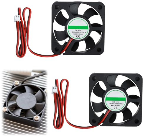 2PCS 50x50x10 mm DC 12V 5010 50mm Mini petit ventilateurs ventilateur miniature sans balais 12 V Silent Fan 50mm Ventilateur refroidissement silencieux avec fils ventilateur pour imprimante 3D