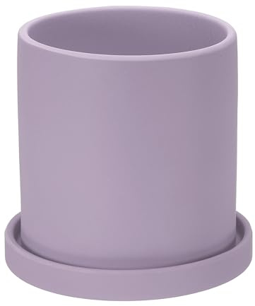 PATIKIL Maceta De Cerámica De 5 Pulgadas, Maceteros Modernos con Agujeros De Drenaje Y Bandeja para Decorar Plantas De Interior Suculentas Hierbas, Púrpura