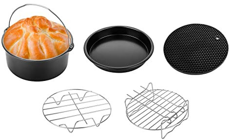 MorNon Heißluftfritteuse Zubehör Silikon Backform Für Zuschnitte Airfryer Silikonbackformen Air Fryer Accessories Silikoneinsatz Zubehör (5STK)