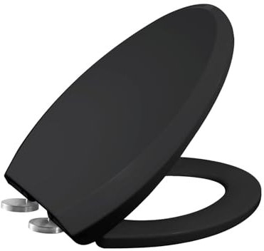 Wttfc Wc-Sitz Quadrat,Toilettendeckel Mit Absenkautomatik Schwarz,Pp,Toilettensitz Aus Duroplast,Leicht Abzunehmende Toilettenbrille,Leicht Zu Reinigen V Form,small V Shaped