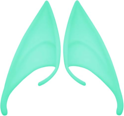 Whakano 1 Paar Elfenohren aus Latex,Weiche Elfen-Ohren,Fee Cosplay Zubehör,Party Dekorationen,Fantasy Elfen Ohren für Halloween Karneval Motto-Party Cosplay Kostüm-Accessoire,C,Leuchtendes Weiß,12cm