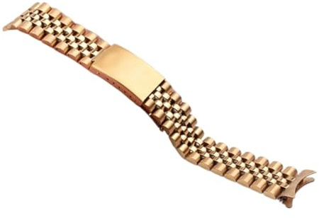 MENGKE Cinturino Di Lusso 13/17/18/19/20/21 / 22mm Bracciale In Metallo Con Estremità Curva Compatibile Con Rolex DATEJUST Cinturino In Acciaio Inossidabile Accessori For Orologi Da Uomo(Gold,20mm)