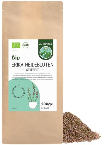 Alpi Nature Fleurs de Bruyère Séchées BIO 200g, bio Fleurs de Bruyère Frottées, Thé en Vrac