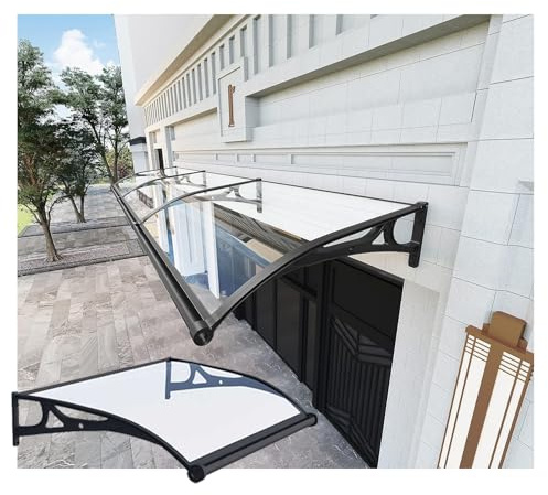 Toldo para exteriores para patio, techo de lluvia silencioso, toldo de jardín para puertas y ventanas, cubierta de puerta delantera arqueada, protección UV, resistente a la intemperie, fácil de