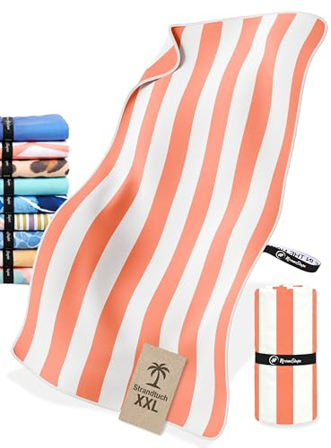 NirvanaShape Strandtuch XXL - Strandhandtuch mit über 32 Strand-Muster - schnelltrocknende Mikrofaser Badetuch, Microfaser Handtuch, Badehandtuch - 200 x 90 cm