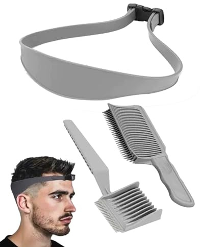 GAJUS 2pcs Peine Degradado Profesional para Corte de Pelo Hombre, Peine Cortapelo Ajustable con Plantilla y Posicionamiento Curvo, Ideal para Salón de Belleza y Uso Personal