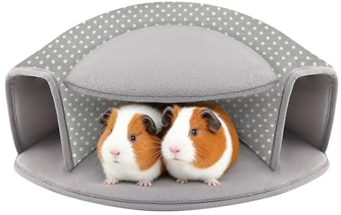 Dyrdekly Meerschweinchen Bett, Interaktiver Tunnel, Waschbares Meerschweinchen Zubehoer, Spielzeug für Frettchen, Kaninchen & Chinchilla