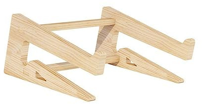 HIAKDOFT Supporto Laptop in Legno Massello per Scrivania Schermo Ergonomico e Ventilato per Notebook Salvaspazio e Resistente