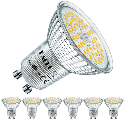 EACLL GU10 LED 4000K 9W Ersetzt 120W Halogen Leuchtmittel, 6er-Pack. 950 Lumen Neutralweiss Birnen, AC 230V Flimmerfrei Strahler, Abstrahlwinkel 120° Spot, Nicht Dimmbar Ø50xH53mm Reflektorlampen