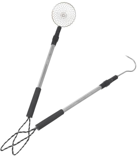 Hohopeti Detachable Beach Sand Sifter with Retractable Aluminum Rods Shell Scoop and Hook for Easy Shell Collecting Sifting Rock Hunting Sandy Shores