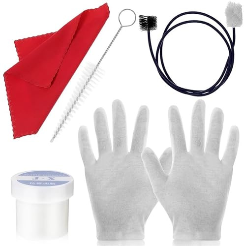 Reinigungsset for Trompete und Posaune mit Bürsten for die Pflege von Blechblasinstrumenten