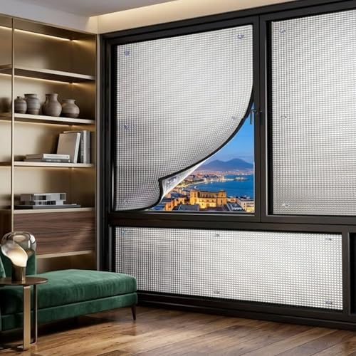 Aluminum Foil Window Film, Total Blackout Thermal Insulation Reflective Film with Suction Cups, Heat Control Sun Blocking Privacy Window Tint for Sun Room 8mm(60x190cm)