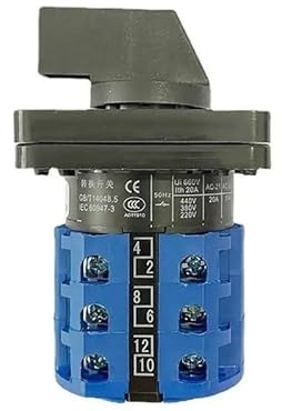 Interruptor de leva LW26-20/3YM684, 20 A/25 A/32 A, reversible, conmutado, 3 polos, 3 posiciones, for sistemas de elevación y descenso.(25A)