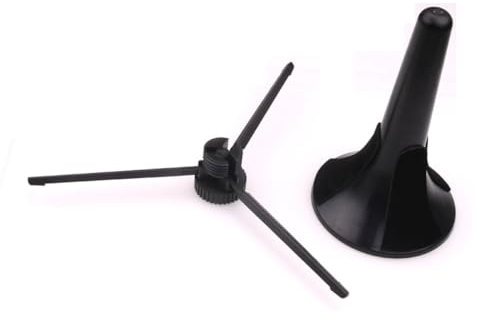 OSOLADY Trípode Portátil para Trompeta Base de 3 Patas Metálicas, Soporte Estable y Plegable para Instrumentos de Viento en Color Negro