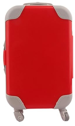Pegciuho Niedlicher Puppenkoffer, Mini Reisekoffer, Der Sich für 45 cm Große Mädchenpuppen öffnen Lässt, Dekorationsaccessoire, Rot