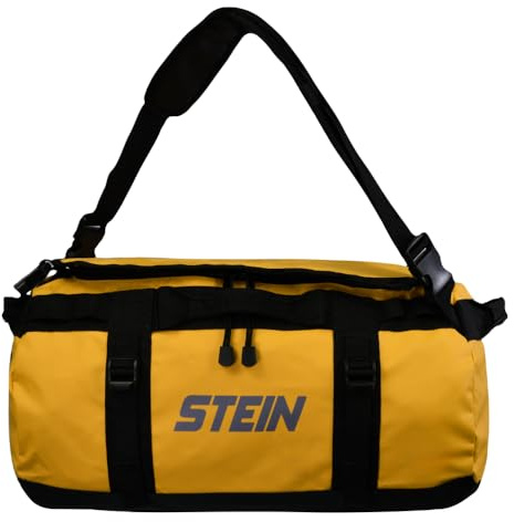 Wasserabweisende Reisetasche 40L/70L/90L – Umwandelbarer Rucksack Kit Tasche mit PVC-Plane, Kompressionsriemen & gepolsterten Schultergurten – STEIN Metro Outdoor Reise & Sporttasche, gelb, 90 l