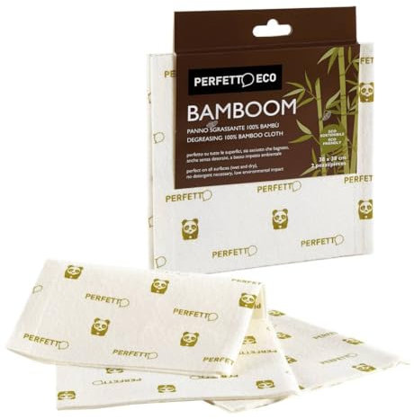 Perfetto Eco Panno Ecologico in Fibra di bambù Coll. Bamboom - Multiuso cm. 38x38-2 Pezzi