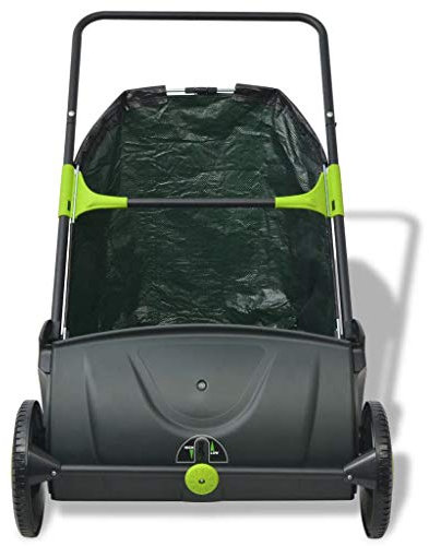 Tidyard Rasenkehrmaschine 5 cm Schwenkbreite, 103L Sammeltasche