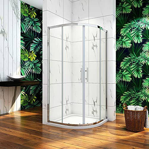 Aica Sanitär Duschkabine 90x90cm Runddusche Duschabtrennung Rundduschkabine Viertelkreis Duschtür Dushce H185cm