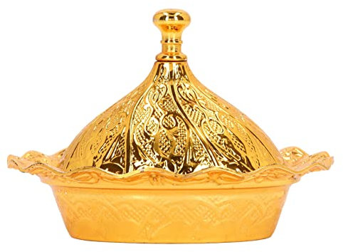 Sucrier Doré, Bol à Bonbons Décoratif avec Couvercle, Plat de Service Fait à la Main en Laiton, Sucre, Chocolat, Bol à Bonbons, pour la Saint Valentin, Un Anniversaire, la Fête des Mères, Noël