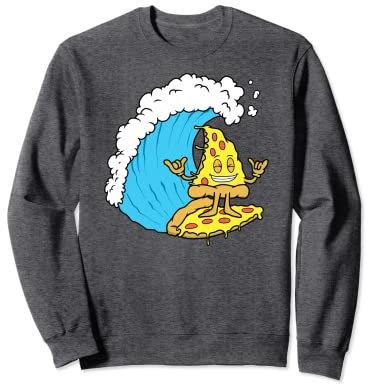Pelle à fromage pour surf, pizza, surf, équitation, drôle Peperoni Sweatshirt