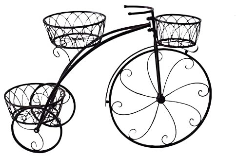 Support de panier de fleurs de vélo créatif support de chariot étagère de rangement décorative pot de fleur support de plante de vélo for décoration de balcon de salon, noir/325 ( Color : Black )