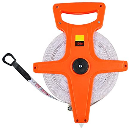 Tape Measure, 100M/328.1ft Open Reel Tape Measure Dual Sided Fiberglass Tape Measure Retractable Foldable Long Surveyors Meter Tape Measure for Runway and Engineer Survey