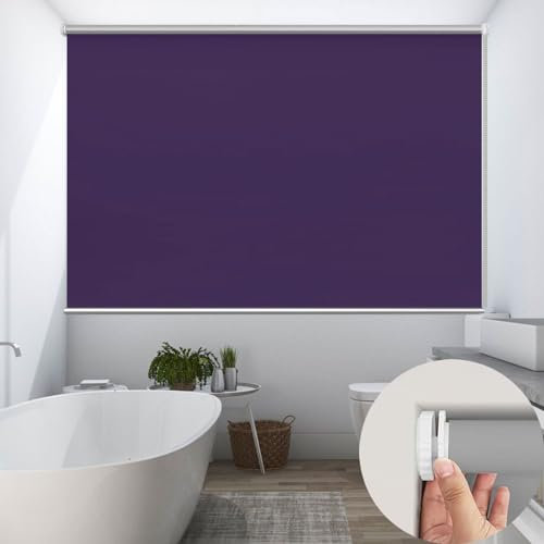Seitenzugrollo für Fenster Und Türen 40 x 130 cm, 100% Verdunkelnd Lichtundurchlässig, Verdunkelungsrollo Thermorollo, Einfache Installation für Fenster und Tür, Lila